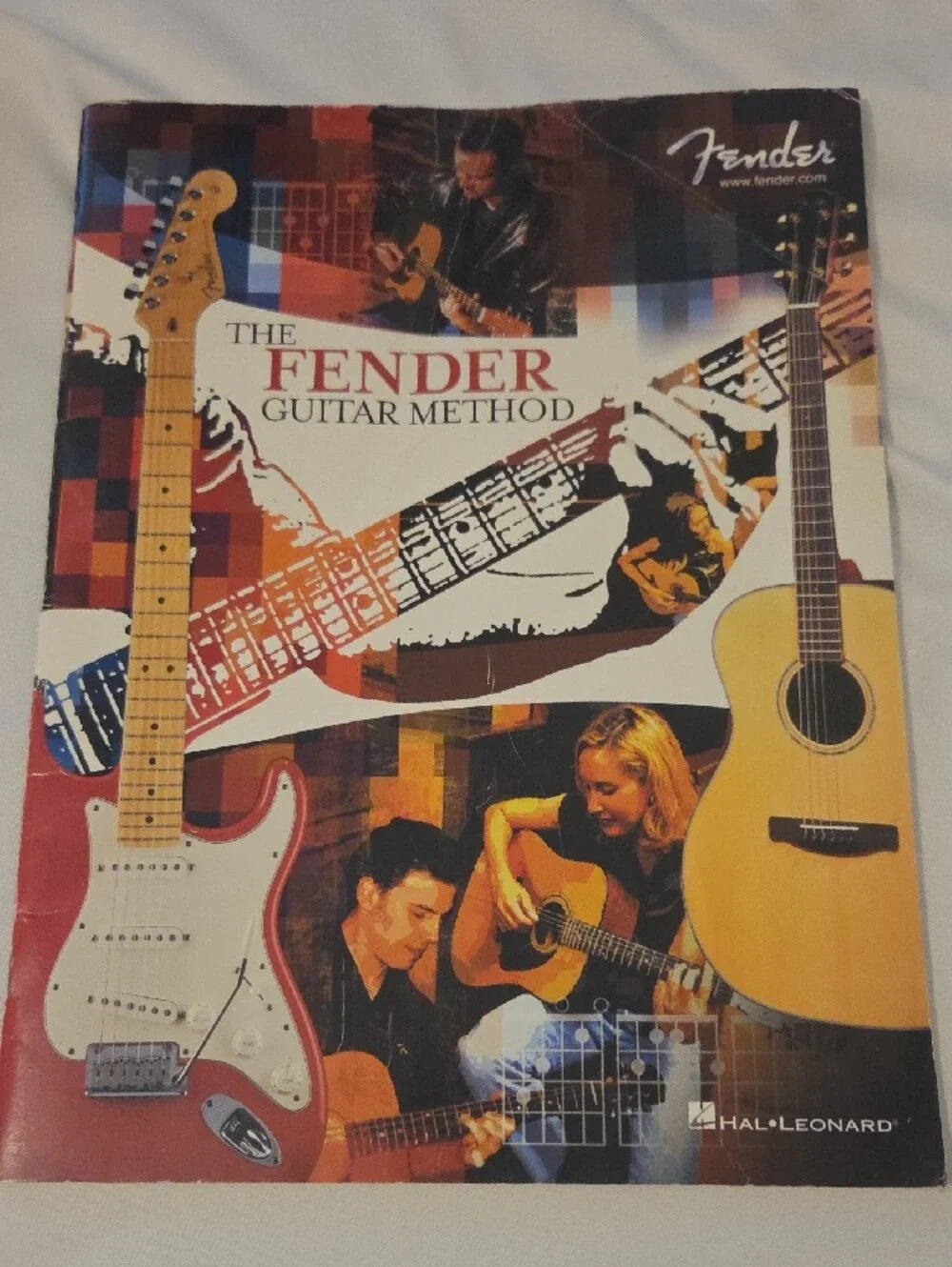 Fender Guitar Book & Beige Tambourine with Metal Jingles
